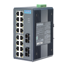 研华EKI-7526MI 16+2 SC型光纤非网管型宽温工业以太网交换机